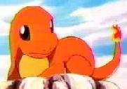 Charmander sitting on the rock