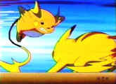 Raichu, dives at Pikachu!!